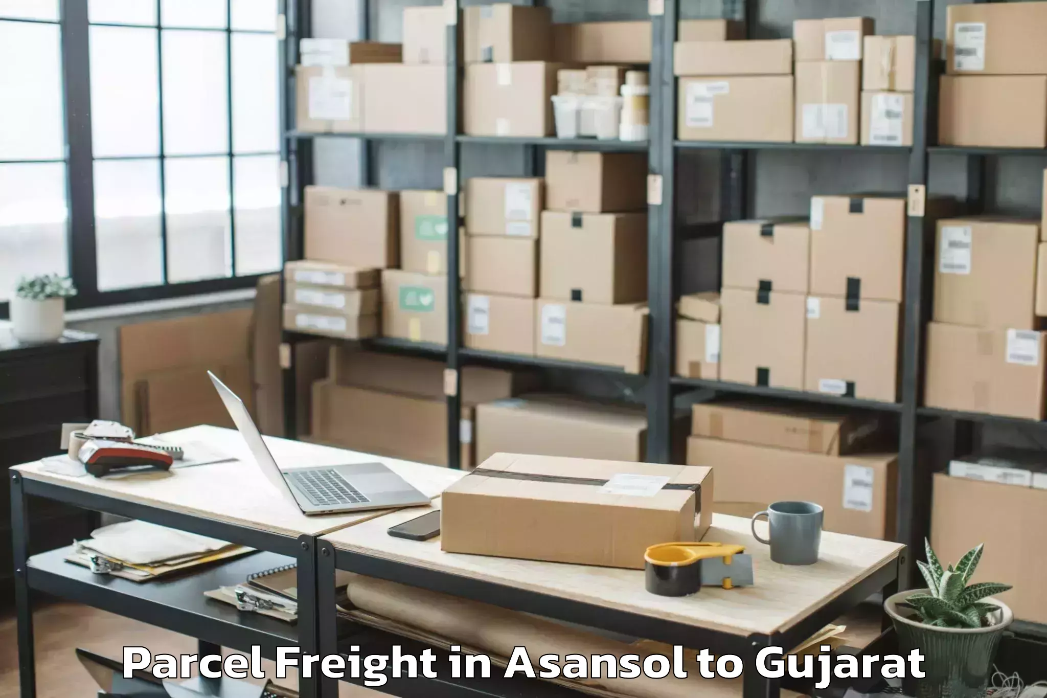 Quality Asansol to Gujarat National Law Universit Parcel Freight